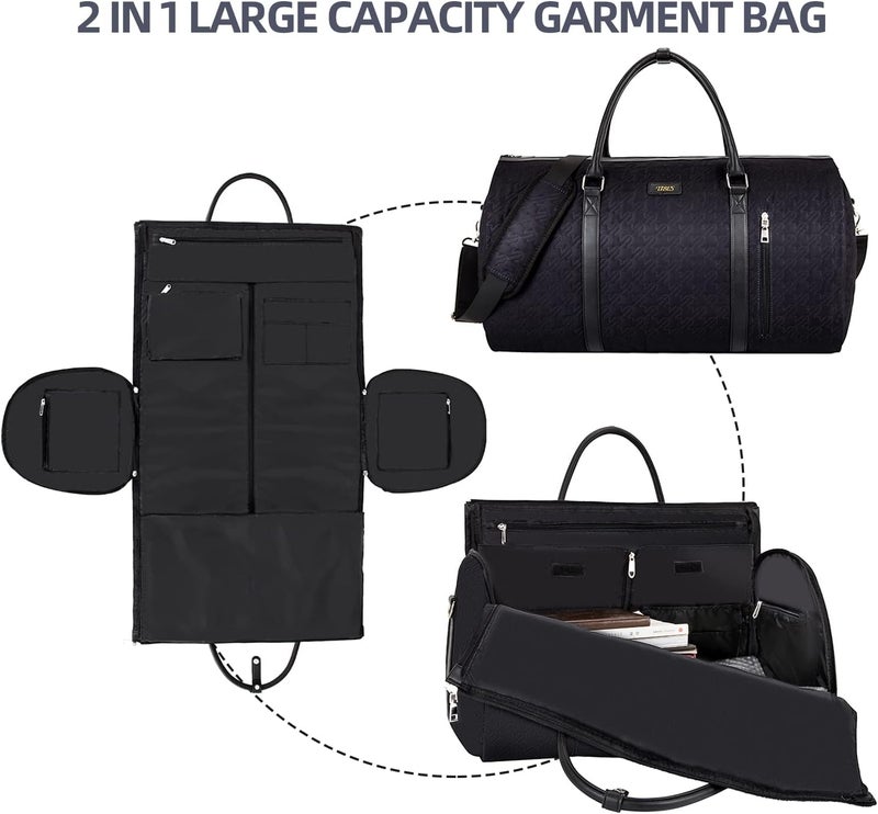 TIBES Garment Bag for Travel Convertible Carry On Garment Bag Large Travel Duffel Bags for Women 2 in 1 Hanging Suitcase Suit Travel Bags for Women & Men 3pcs Set - Image 2